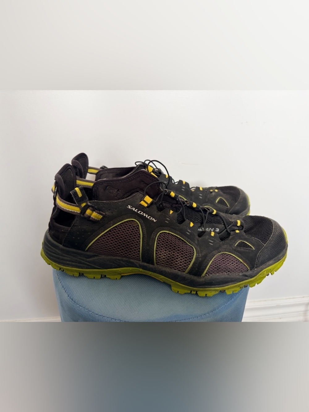 Salomon Men's Black with Neon Green Trail Sandal Sneaker - 11